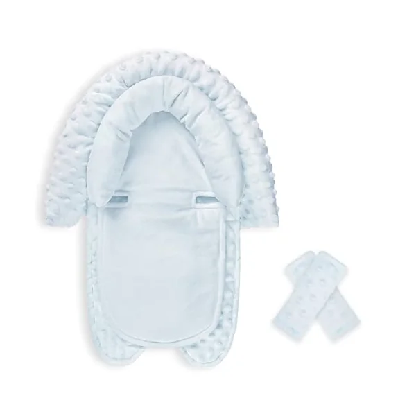 Infant Car Seat Insert, Baby Car Seat Head & Body Support with Straps Pads, Soft Newborn Preemie Carseat Insert Cushion for Girls Boys, Fits Carseat, Stroller, Swing, Bouncer, Light Blue