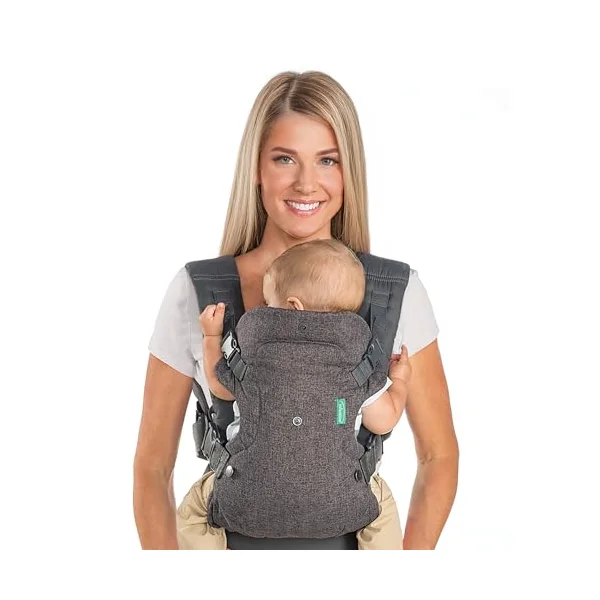 Infantino Flip Advanced 4-in-1 Baby Carrier - Ergonomic, Convertible, Face-in and Face-Out Front and Back Baby Carrier for Newborn to Toddler 3,6-14,5kg, Grey