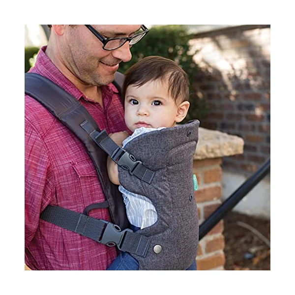 Infantino Flip Advanced 4-in-1 Baby Carrier - Ergonomic, Convertible, Face-in and Face-Out Front and Back Baby Carrier for Newborn to Toddler 3,6-14,5kg, Grey