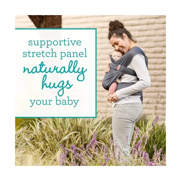 Infantino - Hug & Cuddle Adjustable Hybrid Wrap - Hybrid Baby Carrier and Sling - Simple Pressure Relief - Quilted Privacy Cover - Baby Essentials for Newborn 7-26lbs (3,2 à 11,8 kg) - Dark Grey