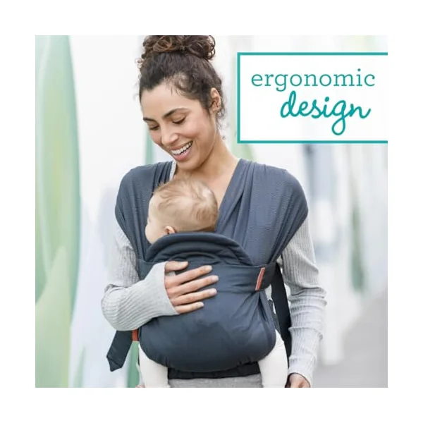 Infantino - Hug & Cuddle Adjustable Hybrid Wrap - Hybrid Baby Carrier and Sling - Simple Pressure Relief - Quilted Privacy Cover - Baby Essentials for Newborn 7-26lbs (3,2 à 11,8 kg) - Dark Grey