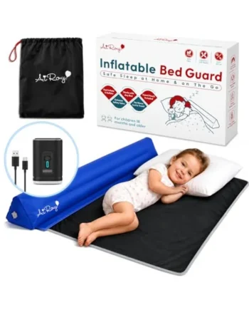 Inflatable Bed Guard for Toddler (Blue with Mini Pump)