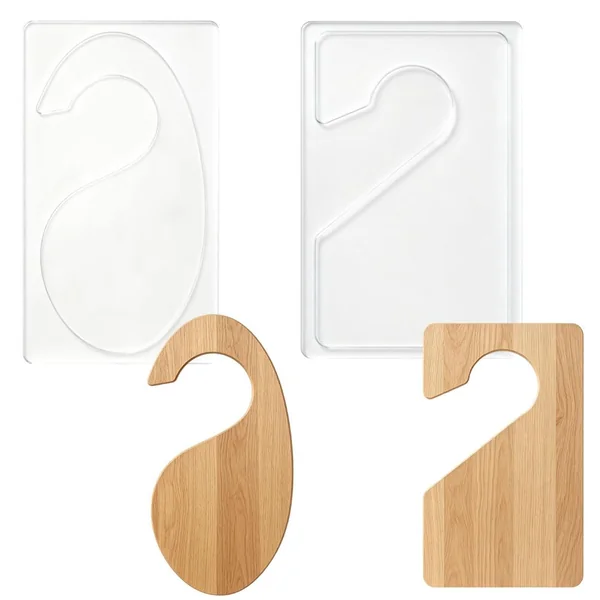 INFUNLY 2Pcs Acrylic Closet Divider Router Templates, Clear Closet Organizer Woodworking Jig Template, Hanging Clothes Divider Tracing Stencils for DIY Wooden Baby Wardrobe Divider Wood Crafts
