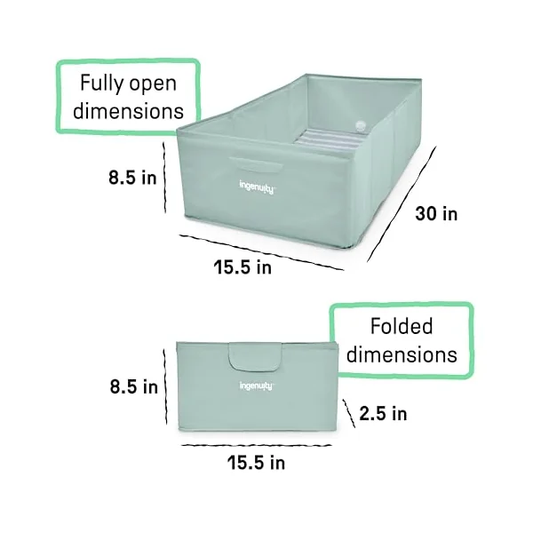 Ingenuity Tuckaway Toddler Tub, Converts Shower to Tub, Folds to Store, Easy to Clean, No Assembly Required, 12M-5Y