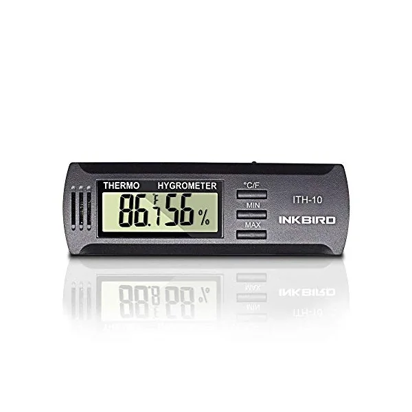 Inkbird ITH-10 Digital Hygrometer Humidity Meter Temperature Humidity | Monitor Hygrometer Thermometer for Humidor Guitar Room Wine Celler Indoor Home Office Reptile