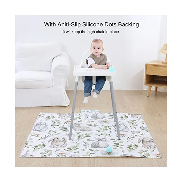 Insular Baby Splat Mat for Under High Chair/Arts/Crafts, Anti Slip and Waterproof Splash Mat for Floor, Portable Picnic Mat, 51x51 Inch, Vehicle