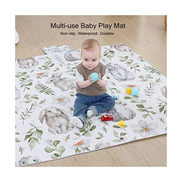 Insular Baby Splat Mat for Under High Chair/Arts/Crafts, Anti Slip and Waterproof Splash Mat for Floor, Portable Picnic Mat, 51x51 Inch, Vehicle