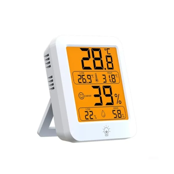 Intelligent Temperature and Humidity Meter with Backlit Display, Magnetic Wall-Mount Design for Baby Room, Bedroom, Nursery; Accurate ±1°C/±5% For RH Sensor
