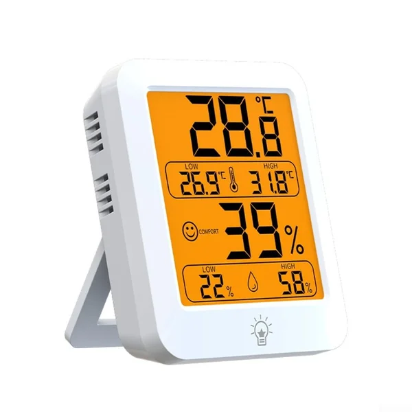Intelligent Temperature and Humidity Meter with Backlit Display, Magnetic Wall-Mount Design for Baby Room, Bedroom, Nursery; Accurate ±1°C/±5% For RH Sensor
