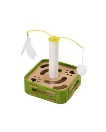 Interactive Cat Scratcher Puzzle Maze Box Toy, 30cm W x 30cm D x 35cm H