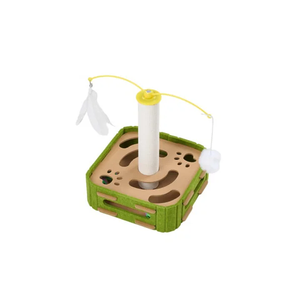 Interactive Cat Scratcher Puzzle Maze Box Toy, 30cm W x 30cm D x 35cm H