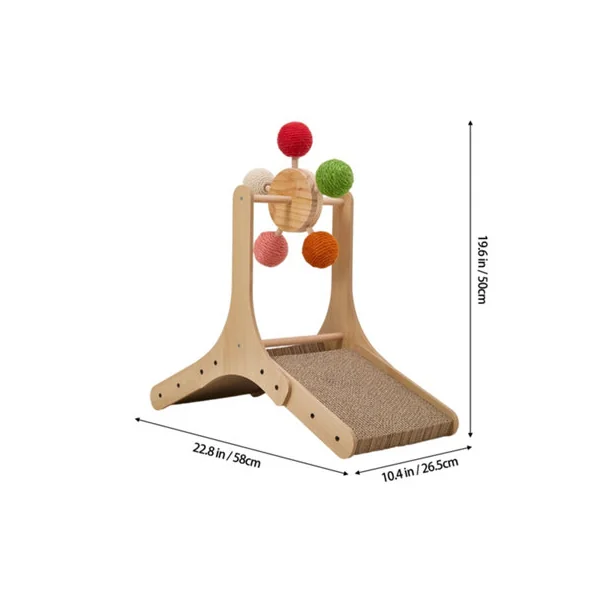 Interactive Rotating Cat Scratcher with 5 Colorful Sisal Balls, 58 cm W x 26.5 cm D x 50 cm H