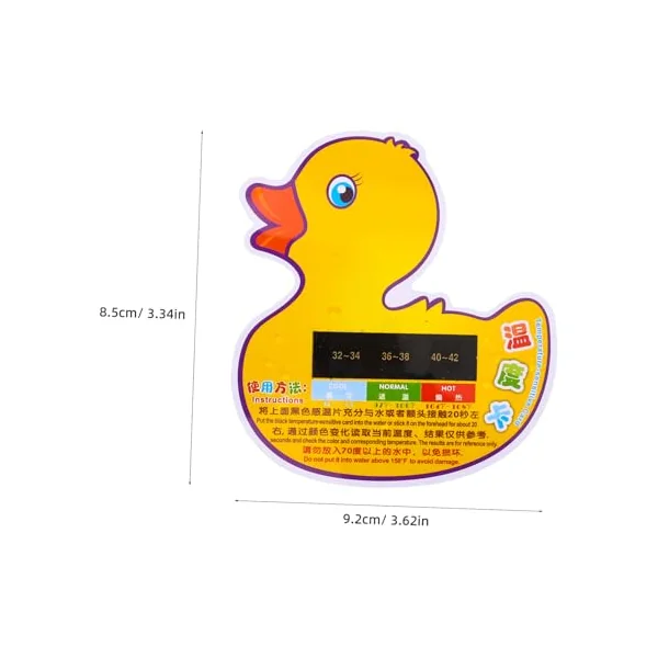 iplusmile Duck Shaped Bath Temperature Thermometer 10pcs, Digital Lcd Display, Portable Lightweight Plastic Card for Baby and Newborn Bath Time, Travel Use