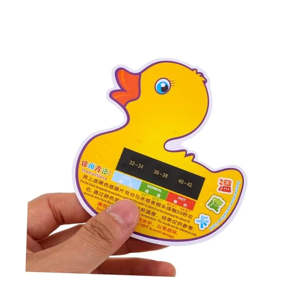 iplusmile Duck Shaped Bath Temperature Thermometer 10pcs, Digital Lcd Display, Portable Lightweight Plastic Card for Baby and Newborn Bath Time, Travel Use