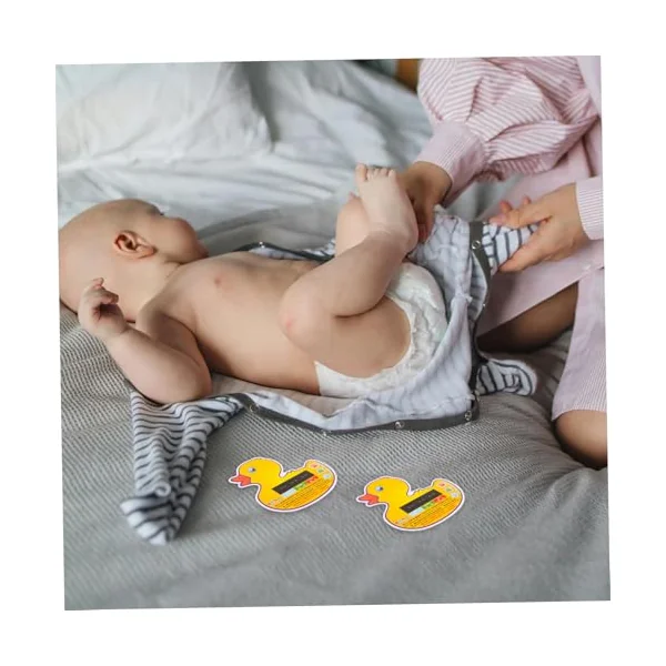 iplusmile Duck Shaped Bath Temperature Thermometer 10pcs, Digital Lcd Display, Portable Lightweight Plastic Card for Baby and Newborn Bath Time, Travel Use