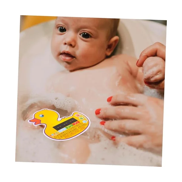 iplusmile Duck Shaped Bath Temperature Thermometer 10pcs, Digital Lcd Display, Portable Lightweight Plastic Card for Baby and Newborn Bath Time, Travel Use