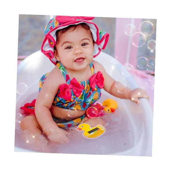 iplusmile Duck Shaped Bath Temperature Thermometer 10pcs, Digital Lcd Display, Portable Lightweight Plastic Card for Baby and Newborn Bath Time, Travel Use