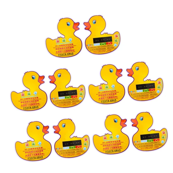 iplusmile Duck Shaped Bath Temperature Thermometer 10pcs, Digital Lcd Display, Portable Lightweight Plastic Card for Baby and Newborn Bath Time, Travel Use