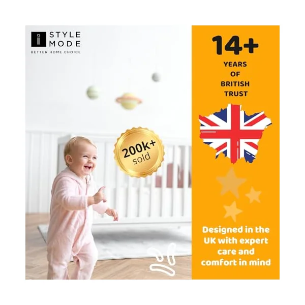 iSTYLE MODE BETTER HOME CHOICE 140x70x7.5cm Baby Toddler Cot Bed Foam Mattress Fully Breathable & Waterproof Zipped Removable Washable Cover, Anti Allergy, White