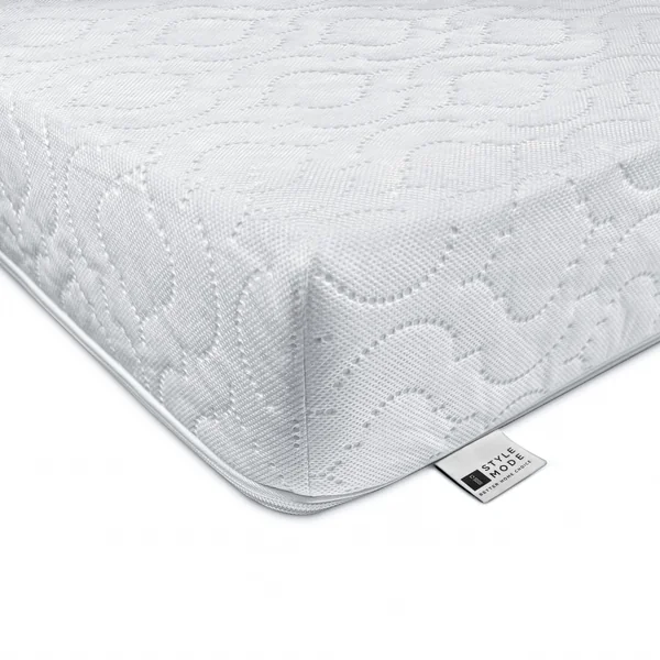 iSTYLE MODE BETTER HOME CHOICE 140x70x7.5cm Baby Toddler Cot Bed Foam Mattress Fully Breathable & Waterproof Zipped Removable Washable Cover, Anti Allergy, White