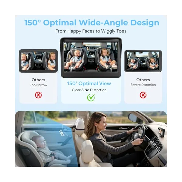 Itomoro Baby Car Mirror, View Infant in Rear Facing Seat with Wide Crystal Clear View,Camera Aimed at Baby-Easily to Observe The Baby's Every Move