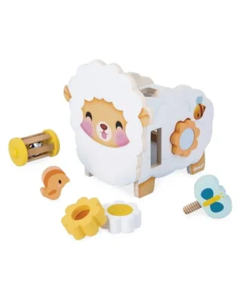 Janod - Multi-Activity Cube for Babies aged 18 months and up - 11 Activities for Children - Early Learning Toy - Fine Motor Skills Development - FSC Wooden Toy - From 18 Months