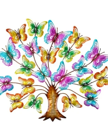 Jardin Colourful Metal Tree Wall - Butterfly