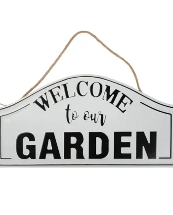 Jardin Metal Hanging Wall Sign - Welcome To Our Garden