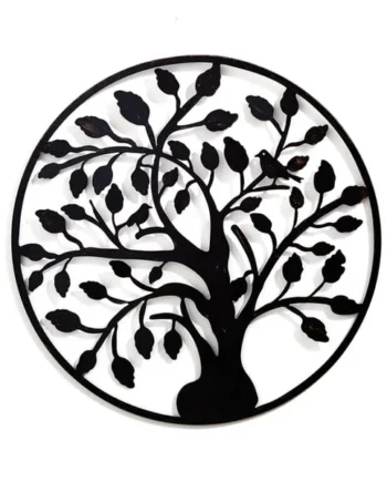 Jardin Round Metal Tree Wall Art - Big Leaves