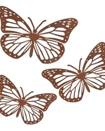 Jardin Set of 3 Rusty Butterflies Wall Art