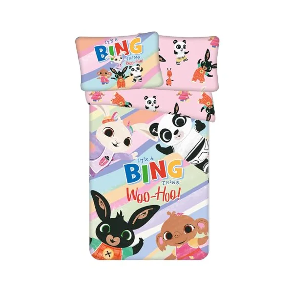 Jerry Fabrics Bing Baby Bedding Set | Cot Size Duvet Cover 100x135 cm + Pillowcase 40x60 cm | 100% Cotton | Soft Bedlinen Set for Baby or Small Bed