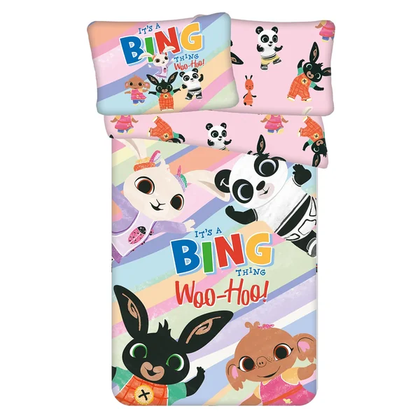 Jerry Fabrics Bing Baby Bedding Set | Cot Size Duvet Cover 100x135 cm + Pillowcase 40x60 cm | 100% Cotton | Soft Bedlinen Set for Baby or Small Bed