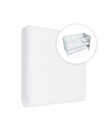 Jersey 100% Cotton Fitted Sheet for 120 x 60 cm Toddler Baby Cot Bed Mattress (White)