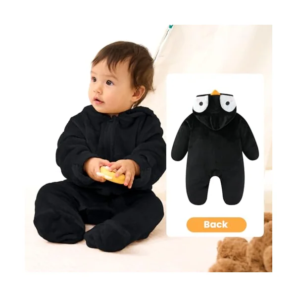 JiAmy Baby Snowsuit, Baby Boys Girls Clothes Set Fleece Animal Hooded Winter Overall Romper Jumpsuit 0-12 Months