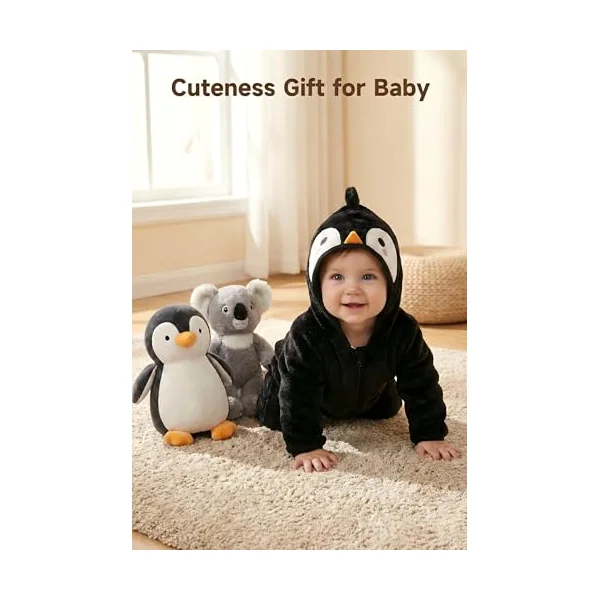 JiAmy Baby Snowsuit, Baby Boys Girls Clothes Set Fleece Animal Hooded Winter Overall Romper Jumpsuit 0-12 Months