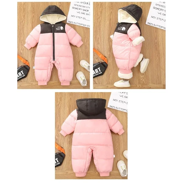 JiAmy Baby Snowsuit, Toddler Winter Snow Suits Hooded Romper Baby Girls Boys Clothes Jumpsuit Romper for 6-24 months