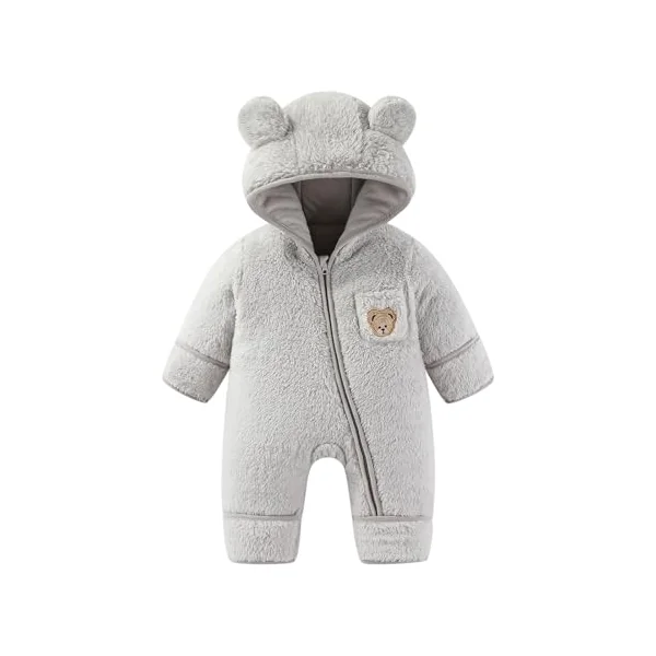 JiAmy Newborn Baby Snowsuit Fleece Winter Snow Suits 0-12 Months