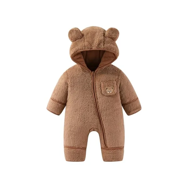 JiAmy Newborn Baby Snowsuit Fleece Winter Snow Suits 0-12 Months