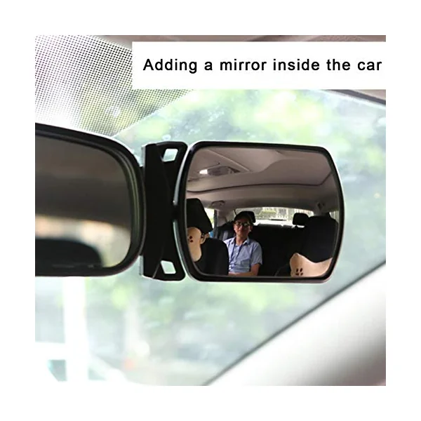 JINGLING Car Rotating Baby Rearview Mirror, Safely Observe Child In Rear Facing Car Seat, Universal Fit, Adjustable, Rotatable