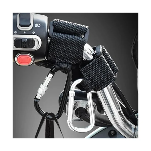 jojofuny 2pcs Stroller Hanger Hooks for Carrying Shopping Bags and Connecting Bags to Luggage, Silver Pu and Alloy Material, Suitable for Picnicking and Shopping Buggy Carabiner Design