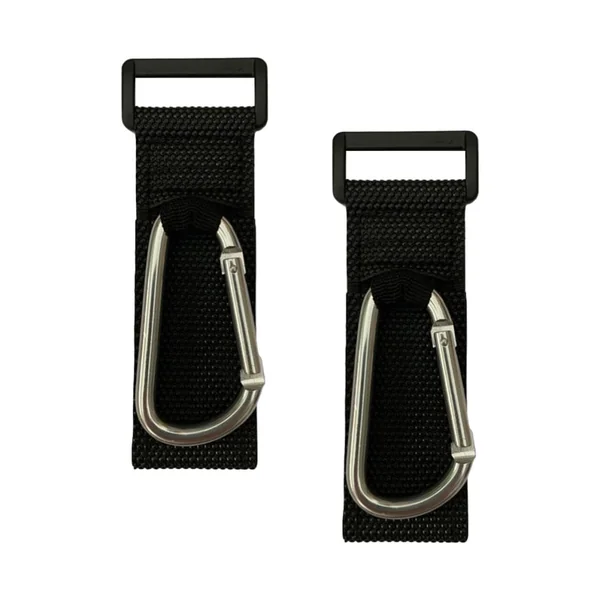 jojofuny 2pcs Stroller Hanger Hooks for Carrying Shopping Bags and Connecting Bags to Luggage, Silver Pu and Alloy Material, Suitable for Picnicking and Shopping Buggy Carabiner Design