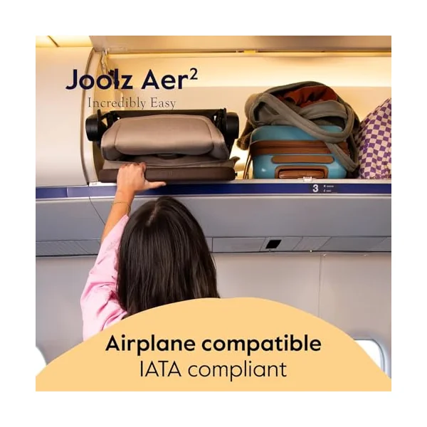 Joolz Aer2 Lightweight Travel Stroller Set with Ultra-Light Bassinet with One-Hand Quick Fold - Large UPF 50+ Canopy (Space Black)