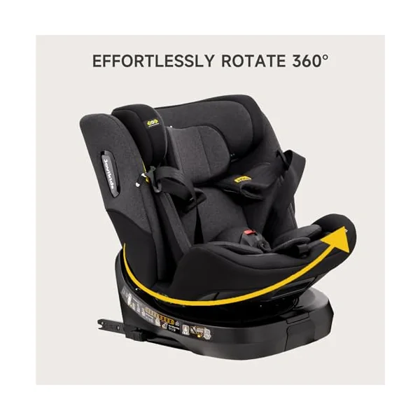 Jovikids Ranger TT 360° Baby car seat | 3-in-1 Convertible, ISOFIX, ECE R129, 40-150cm ( Birth - 12 Years, 0-36kg), i-Size, Rear-Facing, Reclinable, Girls (Black)