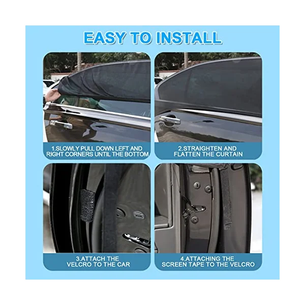 Joyblossom Car Window Shades for Baby, UV Protection, 2 Pack