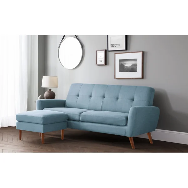 Julian Bowen Monza Fabric 3 Seater Sofa - Blue