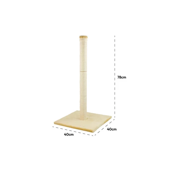 KCT Large Scratching Post for Indoor Cat Kitten Scratcher Scratch 78cm Beige Pole with Natural Durable Sisal Heavy Duty Compact