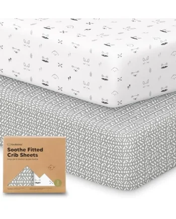 KeaBabies 2-pk Organic Cotton Crib Sheets for Boys Girls 52x28 (Nordic) | Fitted Crib Mattress Sheet Neutral, Breathable Cover for Baby Bed Set, Toddler Mattress, Soft & Cute Prints