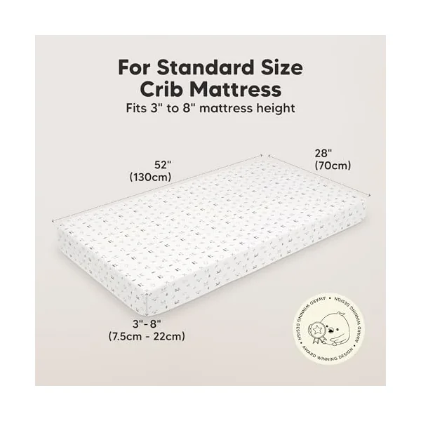 KeaBabies 2-pk Organic Cotton Crib Sheets for Boys Girls 52x28 (Nordic) | Fitted Crib Mattress Sheet Neutral, Breathable Cover for Baby Bed Set, Toddler Mattress, Soft & Cute Prints