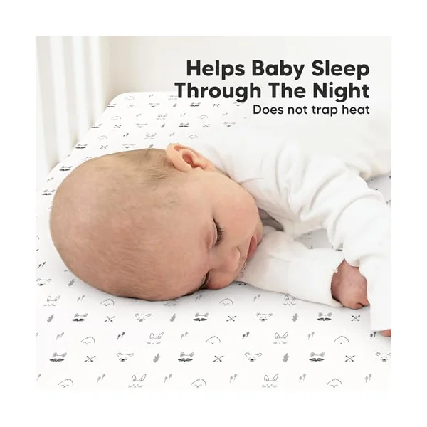 KeaBabies 2-pk Organic Cotton Crib Sheets for Boys Girls 52x28 (Nordic) | Fitted Crib Mattress Sheet Neutral, Breathable Cover for Baby Bed Set, Toddler Mattress, Soft & Cute Prints
