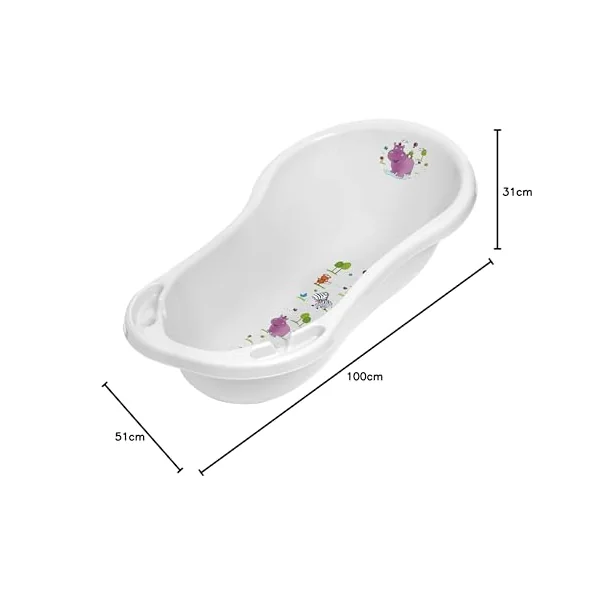 keeeper Hippo Ergonomic Baby Bath, From 0 to 12 months, 100 cm, Wiktoria, White